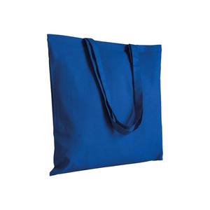 Sac cabas en coton personnalisable, grand modèle, bleu royal, avec longue poignée supérieure, usage quotidien, fabriqué en Italie - Product Image 1