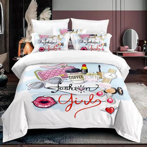 Custom Logo 3D Printed Duvet Cover Girls Fashion Printed <strong>Bedding</strong> Set Brushed Microfiber Bed Sheet for <strong>Teenager</strong> - Product Image 1