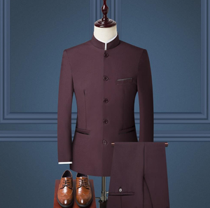 Printemps et automne nouveau costume pour hommes Version coréenne minceur Zhongshan robe robe costume <span class=keywords><strong>ensemble</strong></span> <span class=keywords><strong>trois</strong></span> pièces <span class=keywords><strong>ensemble</strong></span> - Product Image 6