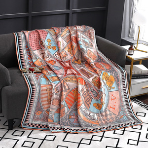 Plaid en fausse fourrure <span class=keywords><strong>de</strong></span> cachemire, design rayé motif cheval, impression numérique, luxe européen, toutes saisons, pour <span class=keywords><strong>canapé</strong></span> - Vente directe usine - Product Image 2