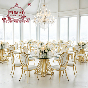 Elegant Banquet Hall Stainless Steel Round Dining <b>Tables</b> for Weddings - Product Image 5