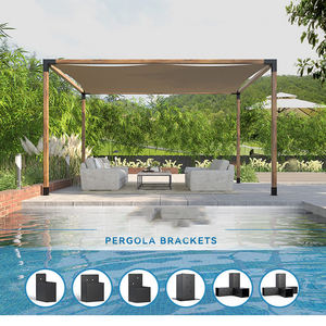 Décoration de jardin personnalisée Bâtiments Imperméable Extérieur Métal Acier Base Bois Gazebo <span class=keywords><strong>Connecteur</strong></span> Arches <span class=keywords><strong>Pergola</strong></span> Support Kit - Product Image 6