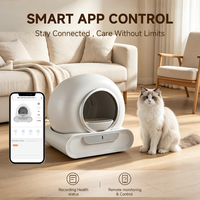 Bac à litière pour chat intelligent grande capacité 65L+9L, facile à nettoyer, bac à litière automatique pour chat, bac à litière autonettoyant pour chat, sélection de couleurs