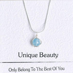 Dodici segni zodiacali ciondolo collana Hot-vendita di semplici opzioni alla moda Link multicolore tra cui cristallo bianco quarzo rosa - Product Image 4