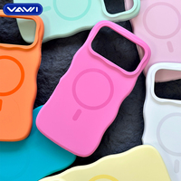 Coque de téléphone en silicone liquide VAWI V-S06 Original Wave pour iPhone 16 17 Pro Max, antichoc, magnétique