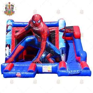 Commercial Inflatable combo bouncy house slide Kids Inflatable spider man jumping castle Outdoor inflatable bouncer with slide