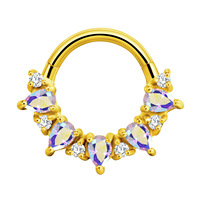 Perhiasan Tubuh Cincin Hidung Anak Berkualitas Tinggi Grosir Model Klasik Fashionable Bahan Stainless Steel 316L Zirkon Warna Emas/Perak untuk Pesta
