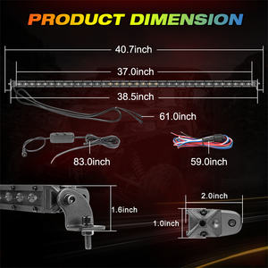 Barre lumineuse <span class=keywords><strong>de</strong></span> signalisation <span class=keywords><strong>de</strong></span> circulation pour camionnette, pick-up, UTV, 37 à 41 pouces, feux <span class=keywords><strong>de</strong></span> freinage, feux <span class=keywords><strong>de</strong></span> <span class=keywords><strong>recul</strong></span>, feux <span class=keywords><strong>de</strong></span> signalisation - Product Image 2