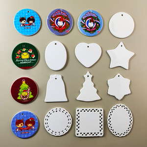 <strong>Wholesale</strong> 3 Inch Round Circle Custom Sublimation <strong>Ceramic</strong> Christmas Ball &amp; Tree <strong>Ornaments</strong> Flat Christmas <strong>Ornament</strong> <strong>Blank</strong> - Product Image 3