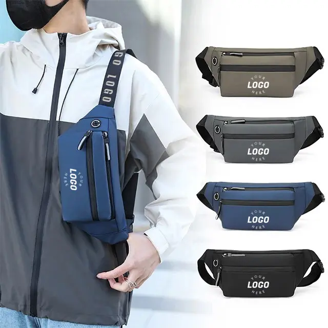 BSCI custom promotion mens waist bags sports running waterproof sling crossbody men fanny packs chest bags for men