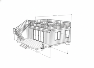 Garaje Prefabricado Personalizado, Moderno, Aislado e Insonorizado, con Apartamento Superior, Estructura de Contenedor para Exteriores - Product Image 5