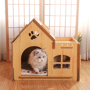 Maison pour animaux de compagnie en bois personnalisée, design détachable avec caractéristiques respirantes et anti-humidité, fournitures directes du fabricant, meubles - Product Image 1