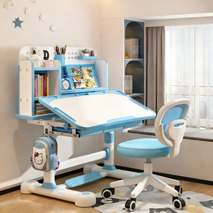 Escritorio de altura ajustable, escritorio de estudio de diseño moderno y juego de sillas para niños, escritorio de aprendizaje cómodo, escritorio de estudio de ángulo ajustable - Product Image 2