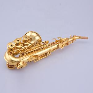 Saxofón <span class=keywords><strong>Soprano</strong></span> Cuerpo de latón curvo con superficie de laca dorada <span class=keywords><strong>Saxofon</strong></span> <span class=keywords><strong>Soprano</strong></span> - Product Image 2