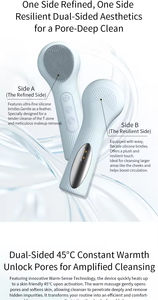 Compressas quentes Deep Clean Aquecido Elétrico Recarregável Face Scrubber Esfoliante Escova Powered Sonic Facial Limpeza Escova - Product Image 4