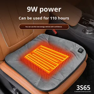 Luxury Car Velvet & Rubber Heated Seat Cushion Office <b>Heating</b> Pad Soft Firmness <b>USB</b> Buttock Pad - Product Image 5