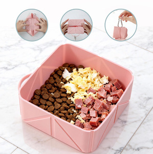 Tazón Plegable de Silicona para Mascotas, Gran Capacidad de 500 ml, Tazón Cuadrado para Comida y Agua para Perros, Tazón de Viaje para Alimentar - Product Image 4