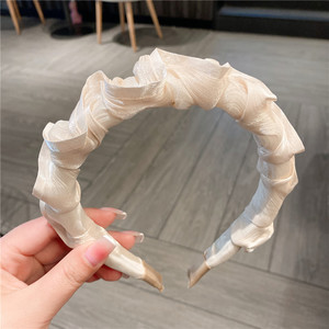 Diadema fruncida Diadema <span class=keywords><strong>de</strong></span> moda para mujer para lavado <span class=keywords><strong>de</strong></span> cara Maquillaje Cuidado <span class=keywords><strong>DE</strong></span> LA PIEL Diadema Accesorios para el cabello - Product Image 5