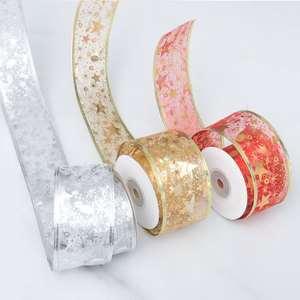 Pita Trendi 6CM Motif Emas untuk Dekorasi Natal, Barang Siap Kirim, Laris Manis - Product Image 1