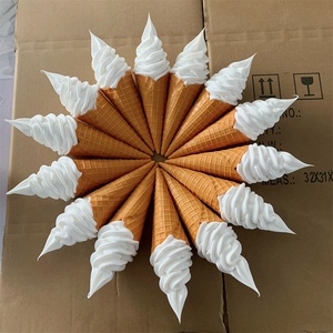 8.66inch 22cm Soft Serve Original Simulated Food Display Faux Ice Cream Props <b>Party</b> Plastic Secure Waffle Cone White Head - Product Image 4