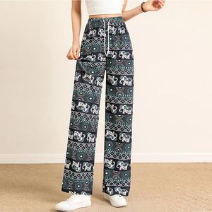 Taille haute femme vêtements éléphant pantalon à jambes larges été mince pantalon droit pantalon ample femme - Product Image 3