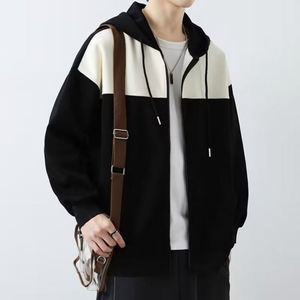 2025 Casaco Casual <span class=keywords><strong>Cardigan</strong></span> <span class=keywords><strong>Hoodie</strong></span> Solto-encaixe Primavera dos homens Com Capuz para Meninos Nova Cor Combinando Casaco Esportivo - Product Image 4