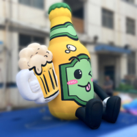 Modèle de personnage de dessin animé géant gonflable en forme d'homme boireuse, mascotte gonflable pour extérieur et plage, pour la décoration de fête du festival de la bière