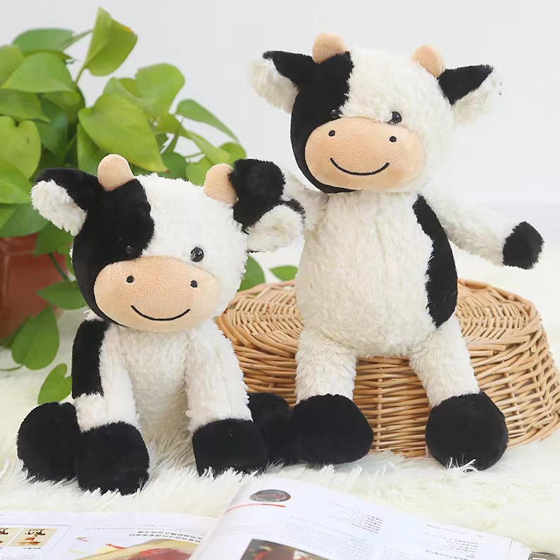 Atacado vaca bonito boneca personalizado pelúcia brinquedo figura pelúcia brinquedos pano boneca PP algodão casa decorações do casamento