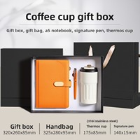 Carnet de notes A5 en PU pour bureau, avec gourde, personnalisable avec impression de logo, coffret cadeau haut de gamme
