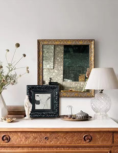 צבע אפור קצה מרופד קצה ארוך מראה זכוכית מיררותפסיפס אריח 300x300 מ "מ מדבקות גאומטריות עיצוב אמנות תפאורה יהלום - Product Image 6