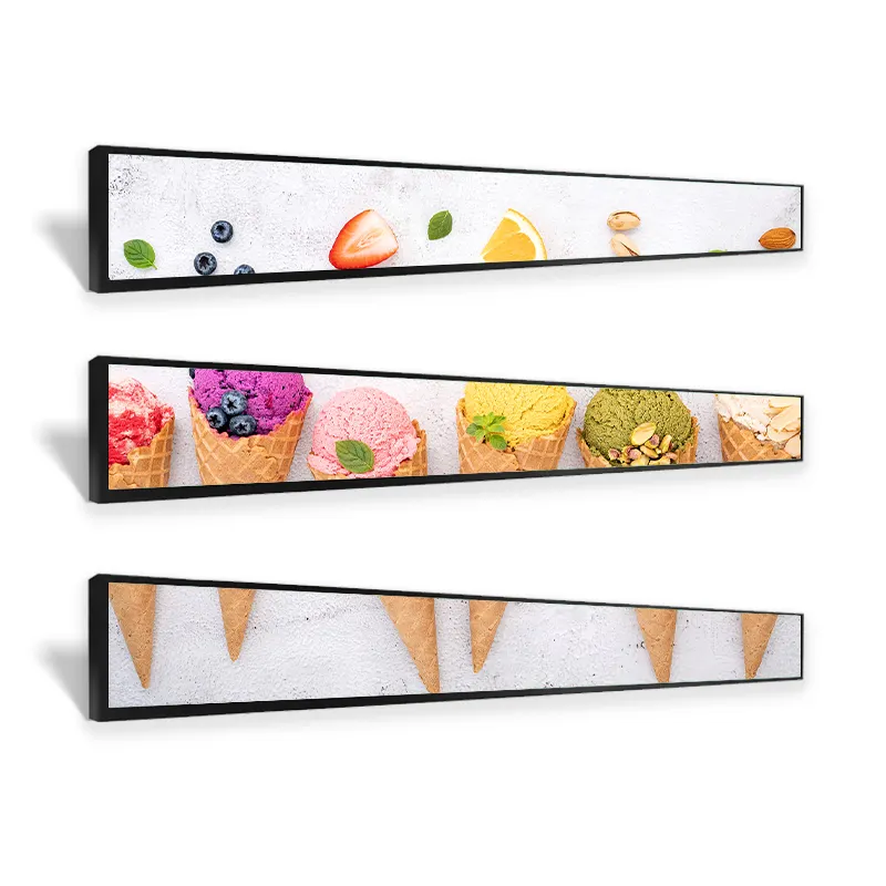 23,1 Zoll Supermarkt High Brightness Strip Totem Shop No Touch Werbung Split Screen Ultra Wide Stretched Bar LCD-Display