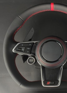 พวงมาลัยรถสปอร์ตทรง D แบบกำหนดเอง พร้อมปุ่มสตาร์ท/ดับเครื่องยนต์ และปุ่มเลือกโหมดขับขี่ สำหรับรถยนต์ออดี้ ซีรีส์ A/<span class=keywords><strong>Q</strong></span>/S/<span class=keywords><strong>RS</strong></span> - Product Image 5