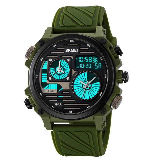 New SKMEI 2202 Men's Watch High Quality 50M Waterproof Wristwatch Analog-Digital Movement Luminous Alarm Chronograph Resin Band