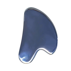 Planche Gua Sha en acier inoxydable 420, outil ergonomique de raclage en métal pour le visage et le cou, lifting musculaire, relaxation, soins de la peau à domicile ou en salon - Product Image 2