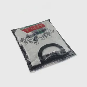 Pe Cpe Customized Logo Printed Matte Frosted Transparent Swimwear Clothes Packaging Zipper Closure Plastic Ziplock Bag