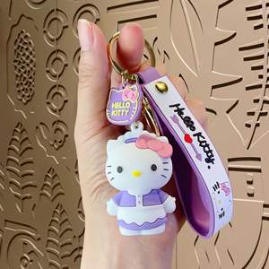 סט מחזיקי מפתחות של דמויות סנריו מחומר PVC, הלו קיטי, קורומי, פומפומפורין, באריזת מתנה, לוגו בהתאמה אישית, סיטונאי בכמויות גדולות - Product Image 6