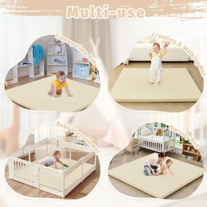 Tapis de jeu imperméable pour sol en mousse à mémoire de forme de 1,3 po d'épaisseur, 50x50 cm, pour parc de jeu, tapis d'éveil et de ramper, tapis de chambre d'enfant - Product Image 3