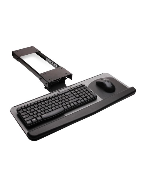 Ergonomic Sliding Tilting XL Size (635x250mm) Wrist Rest Keyboard Holder Two Mouse Pads SPCC Cold Rolling Steel Silicone