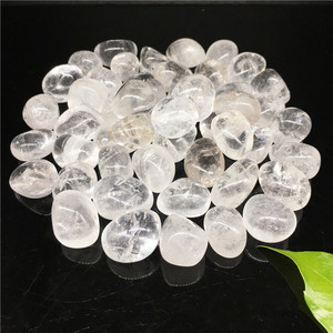 Натуральные полированные обесмагничивающиеся галтованные камни: белый кристалл, розовый кристалл, красная яшма, лазурит, синий камень, обсидиан - Product Image 6