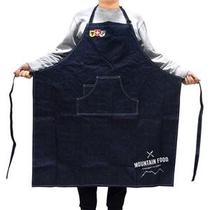 Delantales Ajustables de Mezclilla de Algodón con Bordado Personalizado, Delantales de Cocina Tipo Peto, Delantales Uniformes Tipo Peto para Camareros de Cafeterías y Restaurantes - Product Image 1