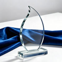 Trophée en cristal gravé au laser personnalisable et écologique avec votre propre logo – Récompense en verre et cristal pour reconnaissance des employés de l'année