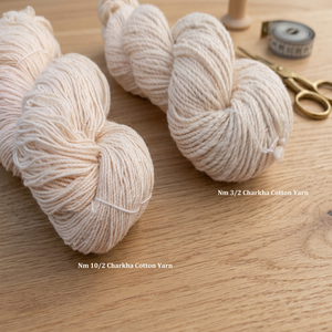 Hilo de Algodón Peinado Charkha Hecho a Mano, Ecológico, Ovillos de 100 Gramos para Tejer a Mano, Bordar y Teñir - Product Image 3