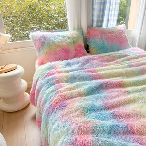 Jeté <span class=keywords><strong>de</strong></span> luxe en peluche moelleuse arc-en-ciel tie-dye 100% polyester, jeté chaud et doux pour <span class=keywords><strong>toutes</strong></span> <span class=keywords><strong>les</strong></span> saisons, durable pour la maison, l'hôtel, le salon - Product Image 3