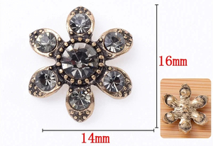 Vintage Metal perlas flor apliques Rhinestone botón hecho a mano DIY accesorios de joyería - Product Image 4