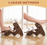 Tabouret à bascule réglable à 3 positions en hauteur Repose-pieds en bois avec barre transversale souple pour sous le bureau au travail