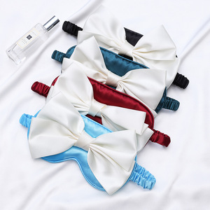 Satén de seda suave Cómodo <span class=keywords><strong>Dormir</strong></span> Lindo Arco Máscara de ojos con correa elástica - Product Image 5