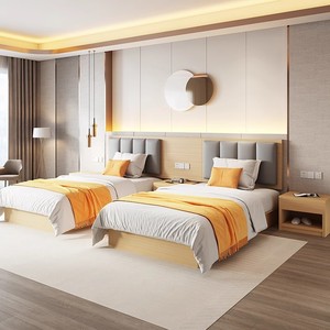 Muebles de Dormitorio Modernos para Hotel, Tamaños Personalizados, Estructura de Cama de Madera Maciza, Juego de Mesitas de Noche para Apartamento, Villa, Uso Comercial, Precio Bajo - Product Image 5