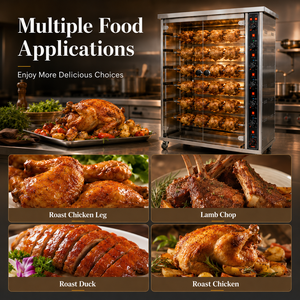 Four à rôtissoire à six broches en verre trempé, conception facile à nettoyer, pour poulet rôti, équipement professionnel pour les détaillants en franchise - Product Image 3