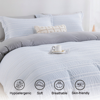 Parure de lit 4 pièces de luxe moderne imprimée et durable en 100 % microfibre polyester, certifiée OEKO-Tex, directement de l'usine