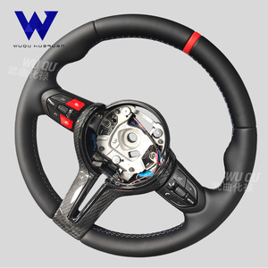 พวงมาลัยหนังคาร์บอนไฟเบอร์สไตล์รถแข่งที่กำหนดเองได้มีเครื่องหมายสีแดงเหมาะสำหรับ F30 BMW F10 G20 M2 M3 <span class=keywords><strong>M5</strong></span> X3รุ่นต่างๆ - Product Image 3